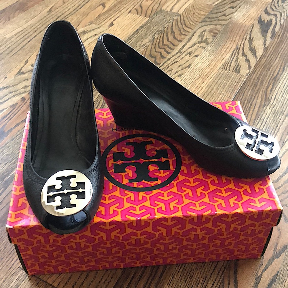 Tory Burch Black Wedges